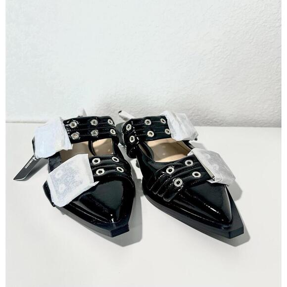 Women Chic Pointed Toe Flat Shoes Double Buckle Slingback Street Walking Size 8 - Picture 6 of 9